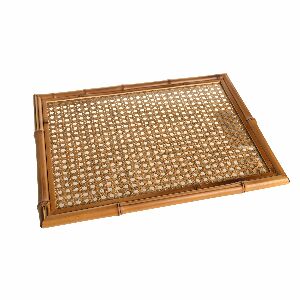 BANDEJA RETA BAMBU C INDIANA SEM AL&Ccedil;A GG 42X30CM