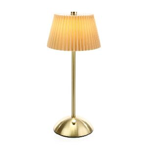 LUMIN&Aacute;RIA DE MESA USB-C METAL BEG 17X17X30CM