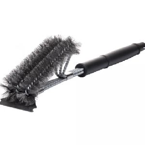 ESCOVA PARA GRELHA DE ACO INOX COM RASPADOR 48CM X 7CM X 8CM