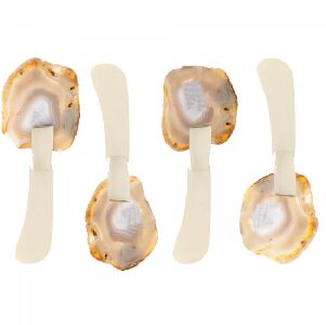 CONJUNTO 4 ESP&Aacute;TULAS DE A&Ccedil;O INOX DOURADO &Aacute;GATA