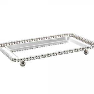 BANDEJA DE ZAMAC NIQUELADO BALLS 25CM X 15,5CM X 3CM