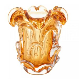 VASO DE VIDRO ITALY AMBAR 15CM X 16CM