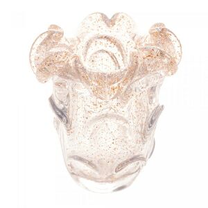 VASO DE VIDRO ITALY DOURADO 15CM X 16CM
