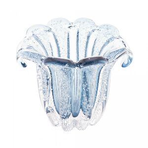 VASO DE VIDRO ITALY AZUL 13CM X 11CM X 10CM