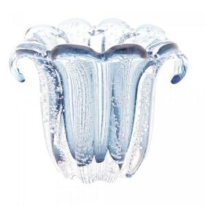 VASO DE VIDRO ITALY AZUL 17CM X 14CM X 16,5CM