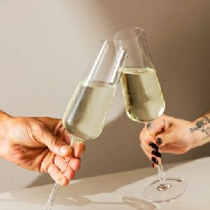 CJ 2 TACAS DE CHAMPANHE DE CRISTAL ECOLOGICO (LIVRE DE CHUMBO) FINESSE LARTISAN 260ML