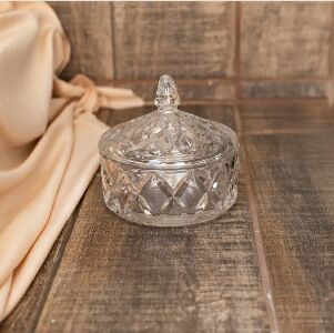 POTICHE DE CRISTAL DELI DIAMOND 13CM X 13CM X 12CM - LYOR
