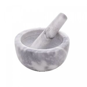 CJ PILAO C/SOCADOR DE MARMORE MARIN 12X6CM