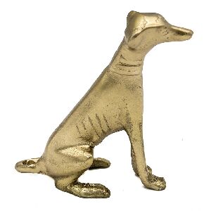 ESCULTURA CACHORRO DE METAL DOURADO P1670 - 12x10cm