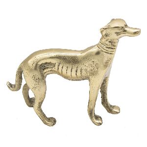 ESCULTURA CACHORRO DE METAL DOURADO P1662 13x19cm