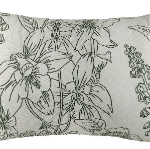 ALMOFADA SARJA CRU 35X52 C/BORD FINO PINCEL VERDE