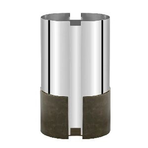 VASO POIESIS PP 15,5X11X17CM C/BASE COURO VERDE