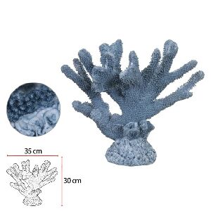 70308 - ESCULTURA CORAL EM RESINA AZUL 29X35X16cm