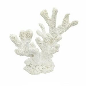 ESCULTURA CORAL EM RESINA BCO 70327 25X26X10CM