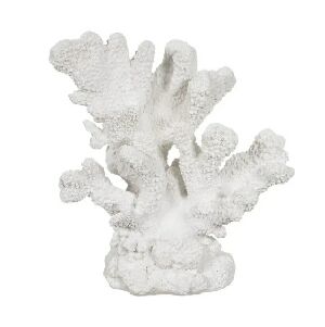 ESCULTURA CORAL EM RESINA BRANCO 70309 22X23X13CM