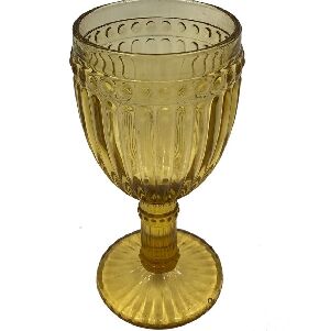 CJ DE 6 TA&Ccedil;AS DE &Aacute;GUA DE VIDRO AMBAR