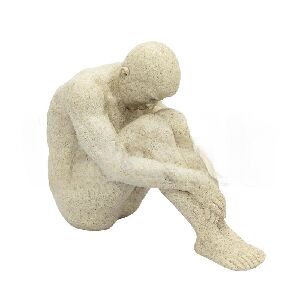 ESCULTURA RESINA HOMEM BEGE 66542