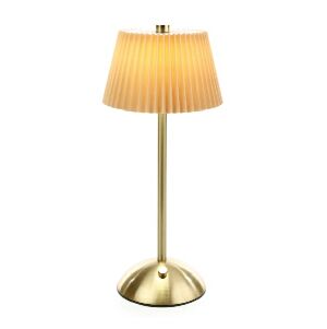 LUMIN&Aacute;RIA DE MESA USB-C METAL BEG 17X17X30CM