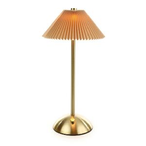 LUMIN&Aacute;RIA DE MESA USB-C METAL E TECIDO BEG 17X17X30CM