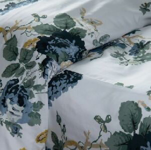 CAPA DUVET QUEEN PEONIA AZUL FUNDO OFF