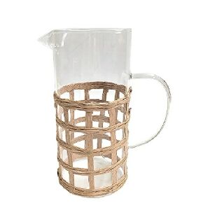 JARRA DE VIDRO E RATTAN BH0322
