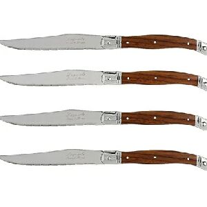 CJ. COM 6 FACAS LAGUIOLE DE INOX E MADEIRA YJ0003