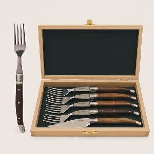 CJ. COM 6 GARFOS LAGUIOLE INOX E MADEIRA YJ0004