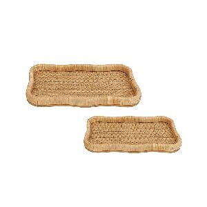 BANDEJA MADEIRA E RATTAN NAT P FM0267
