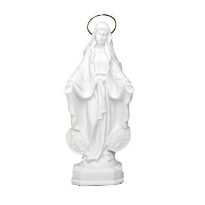 IMAGEM N.SRA. DAS GRA&Ccedil;AS DA MEDALHA MILAGROSA 24CM C/AUR&Eacute;OLA DOURADA