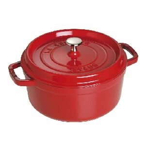 CA&Ccedil;AROLA REDONDA 24CM CEREJA FERRO FUNDIDO