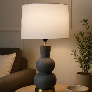 ABAJOUR COM C&Uacute;PULA - BASE CER&Acirc;MICA 57X25CM