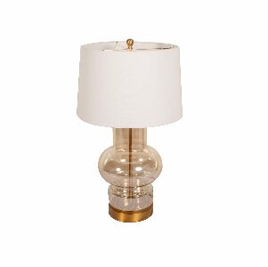 ABAJUR BASE DE VIDRO C/ C&Uacute;PULA 78X38CM