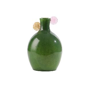 VASO DECORATIVO EM VIDRO VERDE LR0044