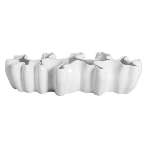 CENTRO DE MESA SIRACUSE G BRANCO ESMALTE 15x28x63cm