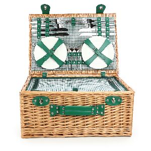 KIT PIQUENIQUE PARA 4 PESSOAS FIBRA NATURAL NAT 50X35X22CM C/ 24 P&Ccedil;S