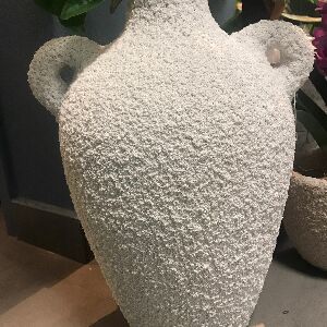 GARRAFA CER&Acirc;MICA DEC BOJUDA C/2 AL&Ccedil;AS GDE 40 X 30 X 50CM BRANCO