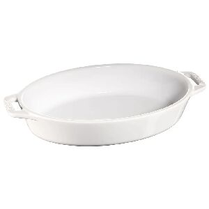 TRAVESSA OVAL 23CM BRANCA CER&Acirc;MICA
