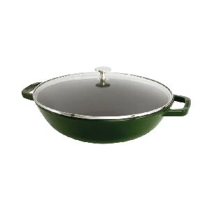 CA&Ccedil;AROLA WOK TAMP VIDRO 30CM VERD FERR FUND