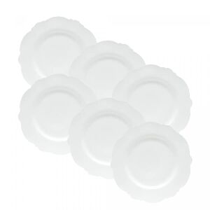 CONJ 6 PRATOS RASOS PORCELANA MALDIVAS BRANCO