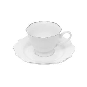 CONJ 6 XICARAS CAF&Eacute; PORCELANA C/PIRES MALDIVAS BRANCO 80ML