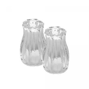 CONJ 2 PE&Ccedil;AS SALAEIRO E PIMENTEIRO VIDRO C/TAMPA PL&Aacute;STICO