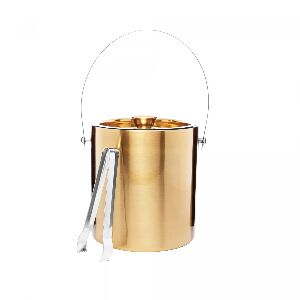 BALDE DE GELO A&Ccedil;O INOX DOURADO