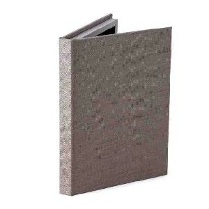 LIVRO CAIXA EM MDF COM REVESTIMENTO EM LINHO