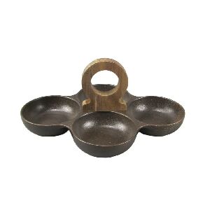 PETISQUEIRA EM CER&Acirc;MICA PRETA DETALHE EM MADEIRA