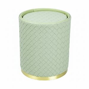 LIXEIRA DECORATIVA EM MADEIRA E PU