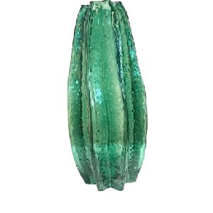 VASO EM VIDRO FORMATO CARAMBOLA 16,5X16,5X35CM