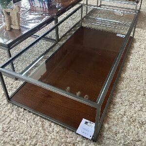 MESA DE CENTRO 120X60X30 ACO ENV FSC VIDRO MEL