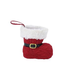 BOTA NATAL C/CINTO VRM/BCO/PTO 14CM () C/1 UN