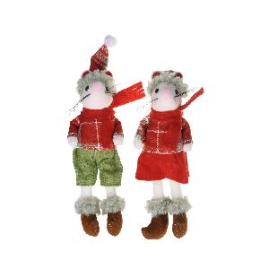 RATA C/VESTIDO E GORRO SORT BEG/VRM (TOPO FELICE) C/ 1UN