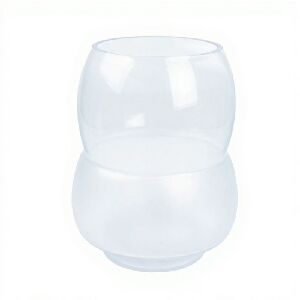 VASO EM VIDRO INCOLOR COM DETALHES FOSCO